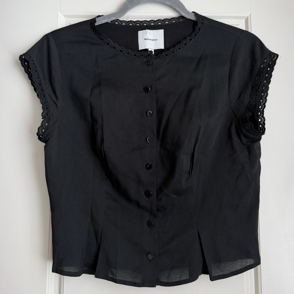 Reformation Valetta Two Piece Set in Black Size 2